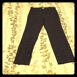 Black with designs on flowers super stretch pants